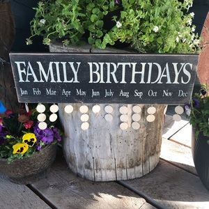 Family Birthday Sign Black
